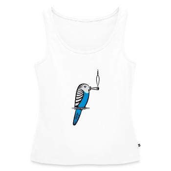 wellenstittich joint kiffen - Frauen Premium Organic Tank Top - Weiß - Vorne - AI Model Female 172 light (172cm)