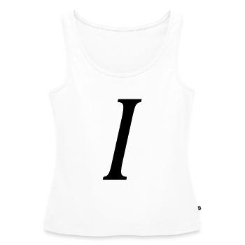 iota - Débardeur bio Premium Femme - blanc - Devant - AI Model Female 172 light (172cm)