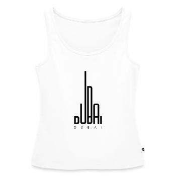 Dubaï - Débardeur bio Premium Femme - blanc - Devant - AI Model Female 172 light (172cm)