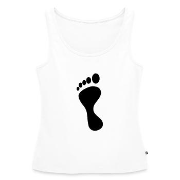 linker fuß - Frauen Premium Organic Tank Top - Weiß - Vorne - AI Model Female 172 light (172cm)