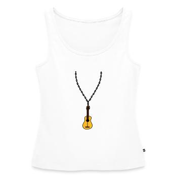 collier bijoux guitare apprendre jouer la chanson cool - Débardeur bio Premium Femme - blanc - Devant - AI Model Female 172 light (172cm)