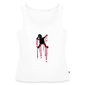gouttes de sang tamponnant graffiti silhouette y danser - Débardeur bio Premium Femme - blanc - Devant - AI Model Female 172 light (172cm)