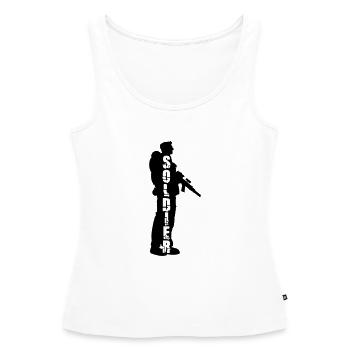 Soldat Silhouette Krieg General Freiheitskämpfer - Frauen Premium Organic Tank Top - Weiß - Vorne - AI Model Female 172 light (172cm)
