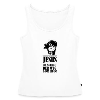 Jésus la vérité - Débardeur bio Premium Femme - blanc - Devant - AI Model Female 172 light (172cm)