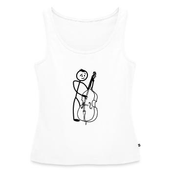 Stickmen contrebasse transparent - Débardeur bio Premium Femme - blanc - Devant - AI Model Female 172 light (172cm)