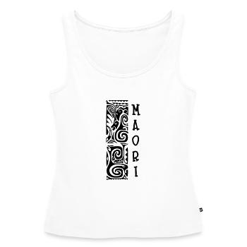 maori - Débardeur bio Premium Femme - blanc - Devant - AI Model Female 172 light (172cm)