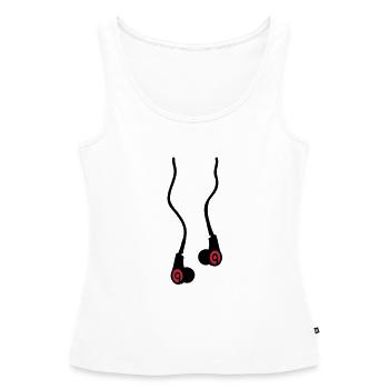 Aller écouteurs - Débardeur bio Premium Femme - blanc - Devant - AI Model Female 172 light (172cm)
