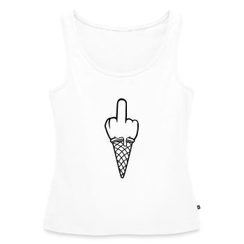 fick dich eis kugel wichser beleidigung mittelfing - Frauen Premium Organic Tank Top - Weiß - Vorne - AI Model Female 172 light (172cm)