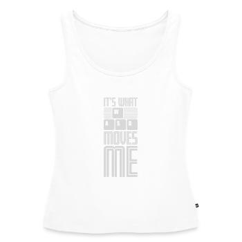 c’est ce qui m’émeut - Débardeur bio Premium Femme - blanc - Devant - AI Model Female 172 light (172cm)