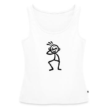 Dabbing Stickman Stich Figure - Frauen Premium Organic Tank Top - Weiß - Vorne - AI Model Female 172 light (172cm)