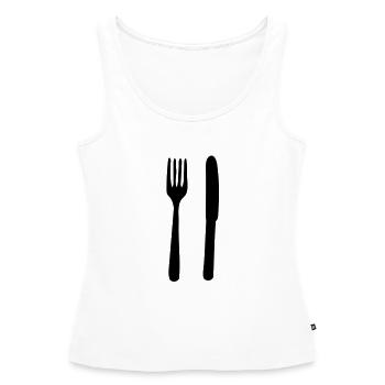 Couverts simples - Débardeur bio Premium Femme - blanc - Devant - AI Model Female 172 light (172cm)