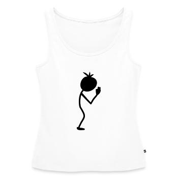 Namasté Stick Figure - Women’s Premium Organic Tank top - white - Front - AI Model Female 172 light (172cm)