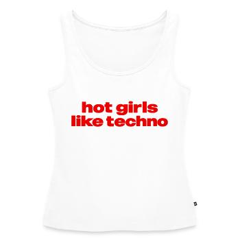 Hot Girls Like Techno – Rave & Festival Design für - Frauen Premium Organic Tank Top - Weiß - Vorne - AI Model Female 172 light (172cm)