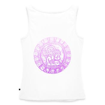 INKA Pyramide Maya Hiéroglyphes - Débardeur bio Premium Femme - blanc - Dos - AI Model Female 172 light (172cm)