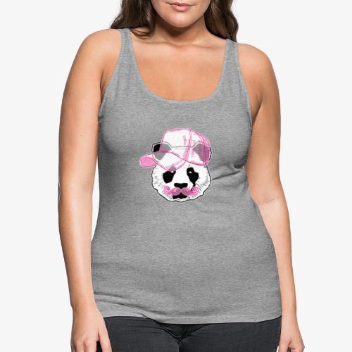 Panda - Pink - Cap - Mustache - Frauen Premium Tank Top