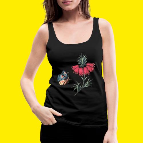 Flying butterfly with flowers - Women's Premium Tank Top