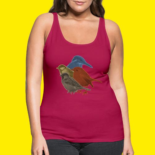 Vogelverzameling in line-art - Vrouwen Premium tank top