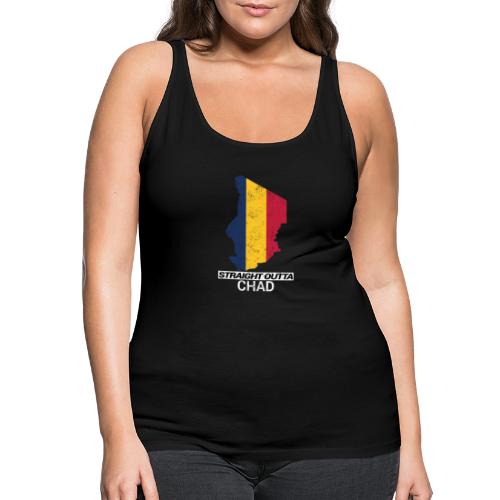 Straight Outta Chad (Tchad) country map & flag - Women's Premium Tank Top