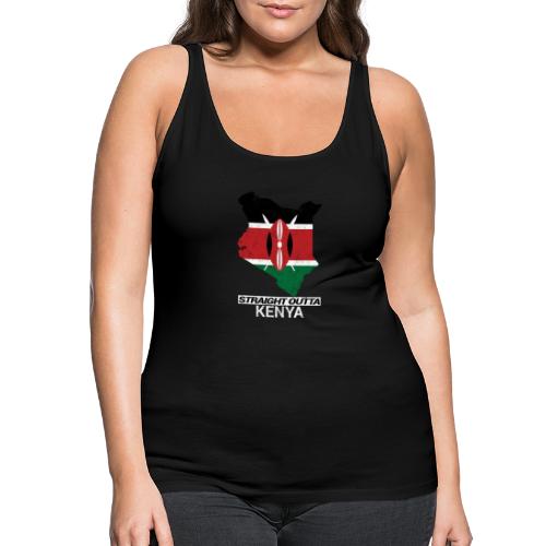 Straight Outta Kenya country map & flag - Women's Premium Tank Top