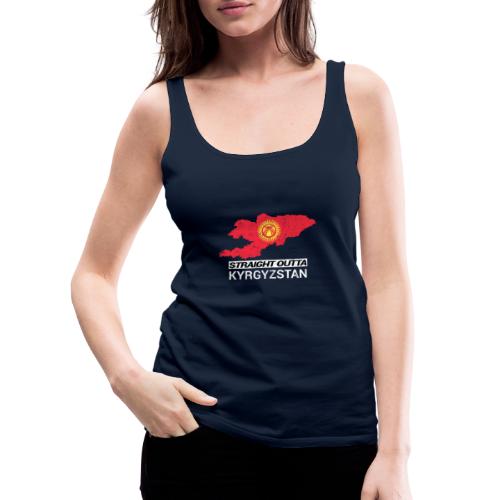 Straight Outta Kyrgyzstan country map - Women's Premium Tank Top