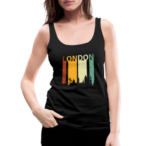 London Retro Stripes Sunset Skyline Vintage London - Frauen Premium Tank Top