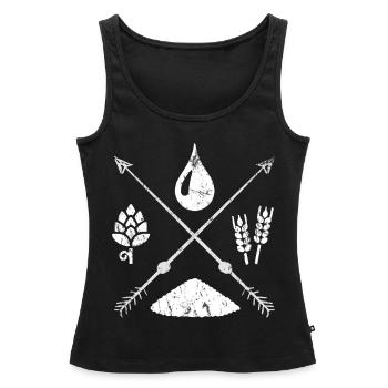 Bier Genuss Hopfen Alkohol Geschenkidee - Frauen Premium Organic Tank Top - Schwarz - Vorne - AI Model Female 172 light (172cm)