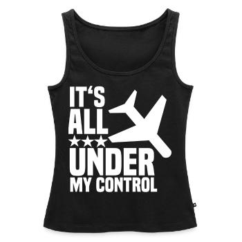 Pilot Flugzeug Cockpit Flugbegleiter Stewardess - Frauen Premium Organic Tank Top - Schwarz - Vorne - AI Model Female 172 light (172cm)
