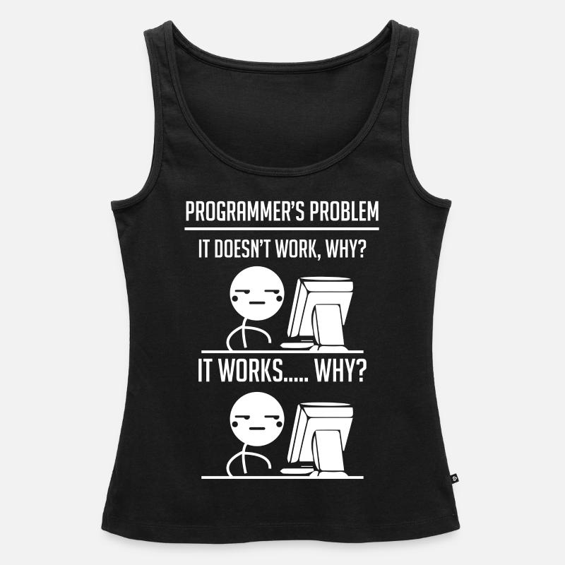 Développeur de code programmeur - Débardeur bio Premium Femme - noir