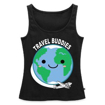 Travel Travel Buddies Traveler Traveling Reisen - Women’s Premium Organic Tank top - black - Front - AI Model Female 172 light (172cm)