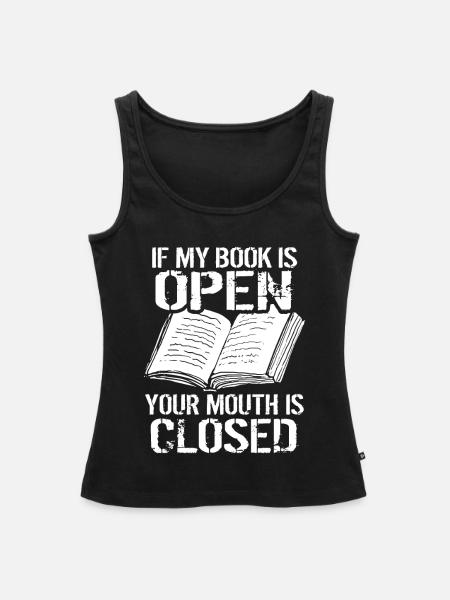 Buch Bücher Book - Frauen Premium Organic Tank Top - Schwarz