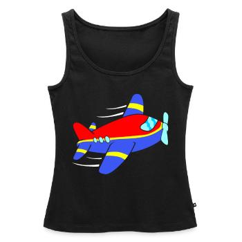 Aviateur d'avion - Débardeur bio Premium Femme - noir - Devant - AI Model Female 172 light (172cm)