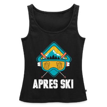Vacances au ski après ski - Débardeur bio Premium Femme - noir - Devant - AI Model Female 172 light (172cm)