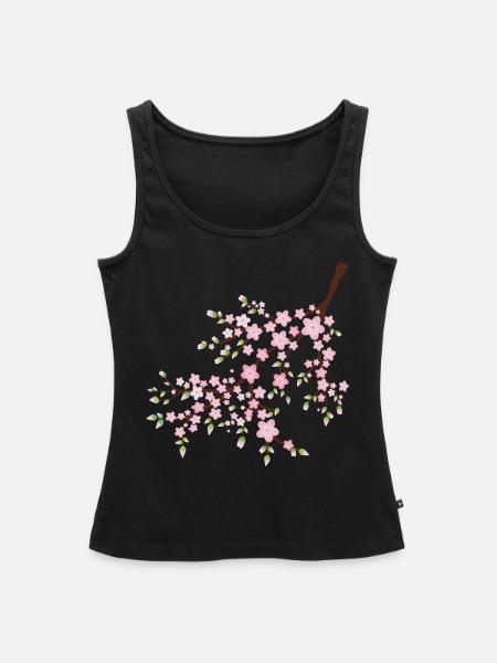 Rosa Blüte - Frauen Premium Organic Tank Top - Schwarz