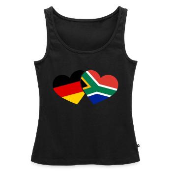 Afrique du Sud Allemagne Voyage coeur vacances - Débardeur bio Premium Femme - noir - Devant - AI Model Female 172 light (172cm)