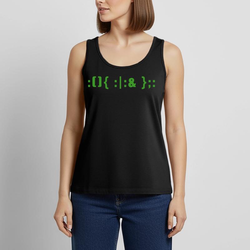 Hacker Fork Bomb Linux Bash Kommando Programmierer Frauen Premium Organic Tank Top