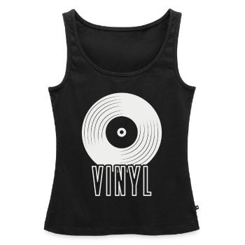 vinyle - Débardeur bio Premium Femme - noir - Devant - AI Model Female 172 light (172cm)