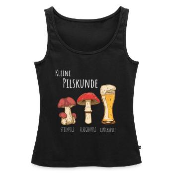 Pils Bier Kleine Pilzkunde Pilze sammeln - Frauen Premium Organic Tank Top - Schwarz - Vorne - AI Model Female 172 light (172cm)