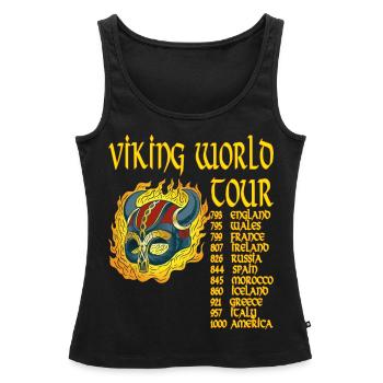 Viking World Tour Vikings Walhalla Odin - Débardeur bio Premium Femme - noir - Devant - AI Model Female 172 light (172cm)