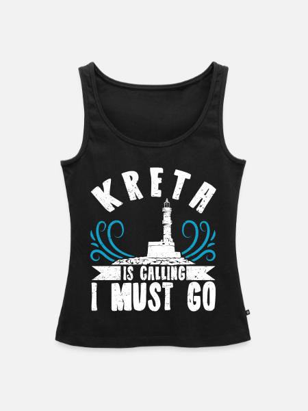 Kreta Griechischer Spruch Insel - Frauen Premium Organic Tank Top - Schwarz