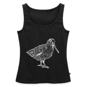 Oiseau oiseau oiseau mouches - Débardeur bio Premium Femme - noir - Devant - AI Model Female 172 light (172cm)