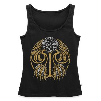 Art Nouveau, Vintage 1900, motif Mandala - Débardeur bio Premium Femme - noir - Devant - AI Model Female 172 light (172cm)