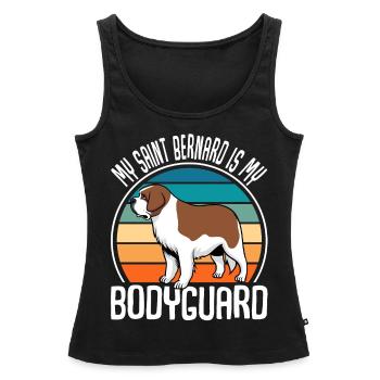 My Saint Bernard Is My Bodyguard Chien Bernhardiner - Débardeur bio Premium Femme - noir - Devant - AI Model Female 172 light (172cm)