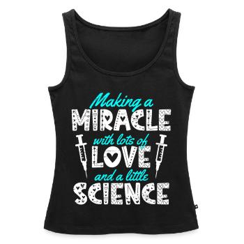 Maman FIV faire un miracle avec amour et science - Débardeur bio Premium Femme - noir - Devant - AI Model Female 172 light (172cm)