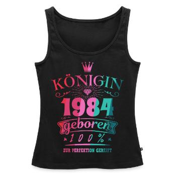 Geburtsjahr 1984 Königin Geburtstag Geschenk - Frauen Premium Organic Tank Top - Schwarz - Vorne - AI Model Female 172 light (172cm)