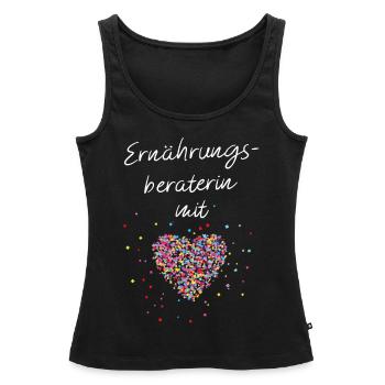 Ernährungsberaterin mit Herz Ernährung - Frauen Premium Organic Tank Top - Schwarz - Vorne - AI Model Female 172 light (172cm)