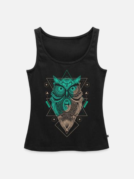 Eule Eulen Fan Lieblingstier Eule - Frauen Premium Organic Tank Top - Schwarz