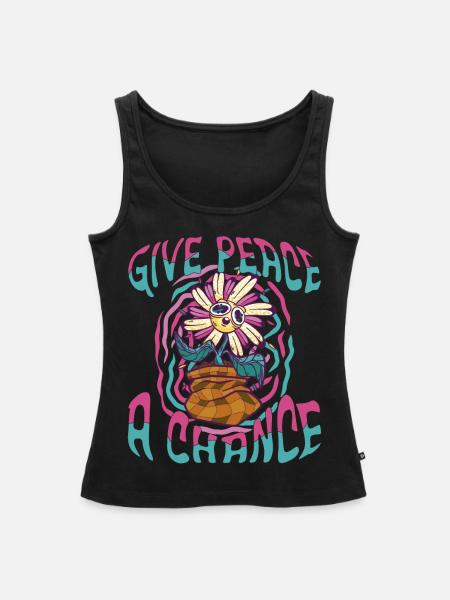 Trippy Flower - Frauen Premium Organic Tank Top - Schwarz