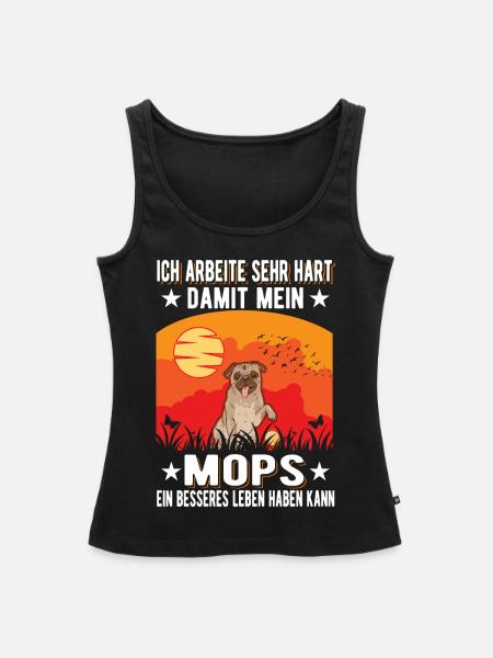Mops Besseres Leben - Frauen Premium Organic Tank Top - Schwarz
