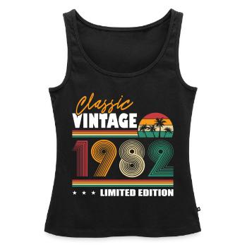 40. Geburtstag Jahrgang 1982 Classic Vintage 1982 - Frauen Premium Organic Tank Top - Schwarz - Vorne - AI Model Female 172 light (172cm)