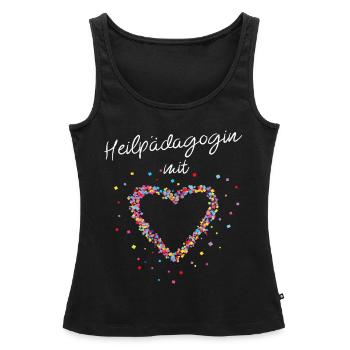 Heilpädagogin Mit Herz Sonderschule - Frauen Premium Organic Tank Top - Schwarz - Vorne - AI Model Female 172 light (172cm)